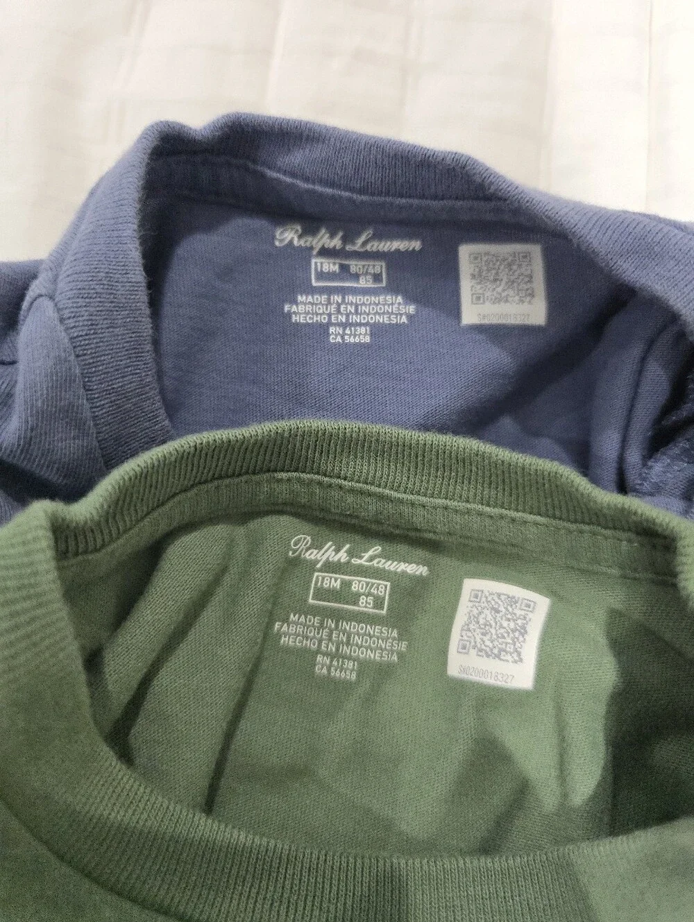 Ralph Lauren Long-Sleeve Green and Blue Baby Bodysuit Set 2 Set